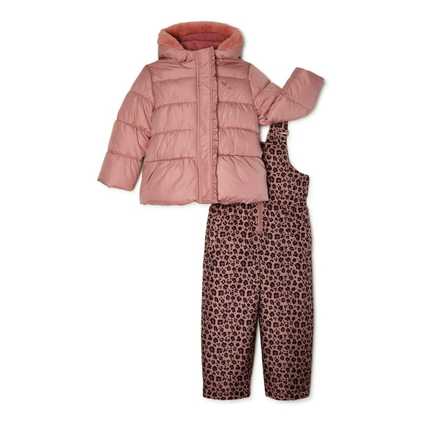 2 Piece Pink Platinum Snowsuit With Snowbibs & Coat ~ Size 12M ~ New With Tags